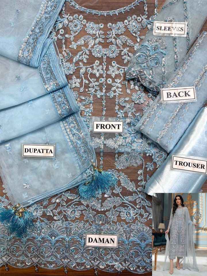 Luxury Festive Collection – Organza & Satin Silk Embroidered Suit