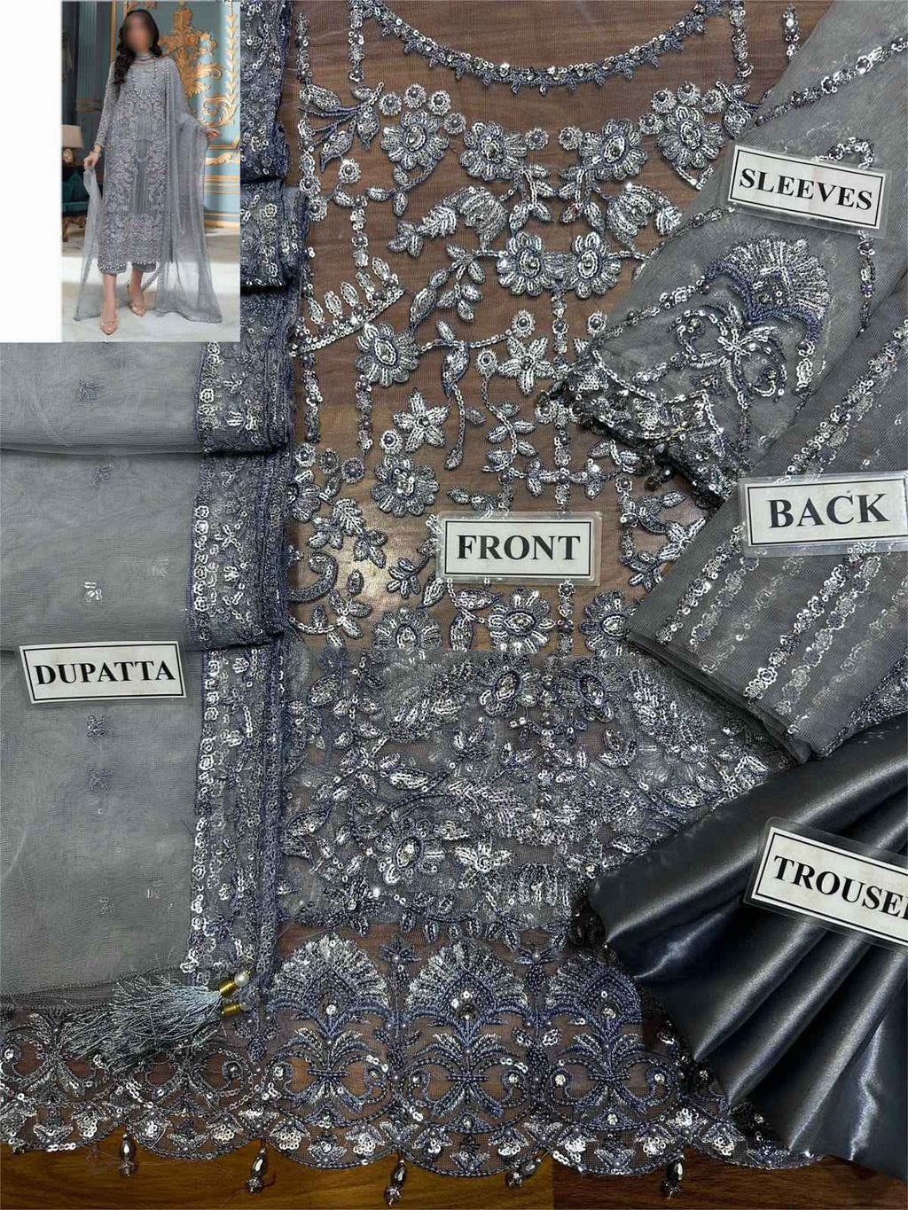 Luxury Festive Collection – Organza & Satin Silk Embroidered Suit