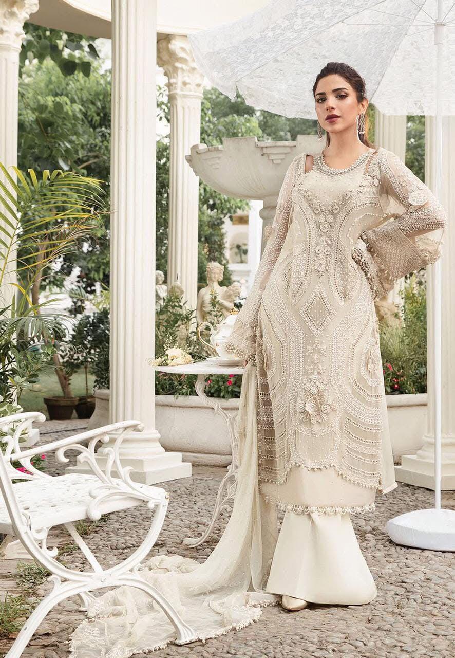 Maria B Chiffon Suit – Luxury Embroidered 3-Piece Unstitched Collection
