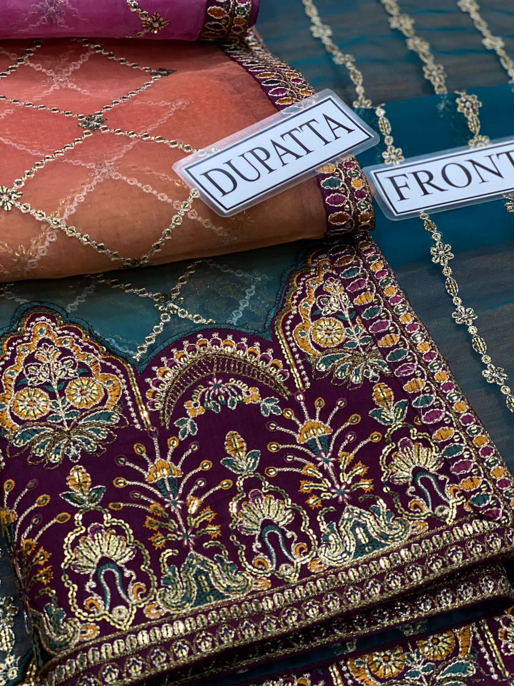 Baroque Chantalee Organza Suit – Luxury Unstitched Embroidered Collection