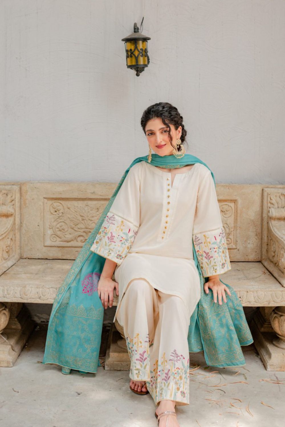 Dhanak 3 Piece Embroidered Suit (Article 35)
