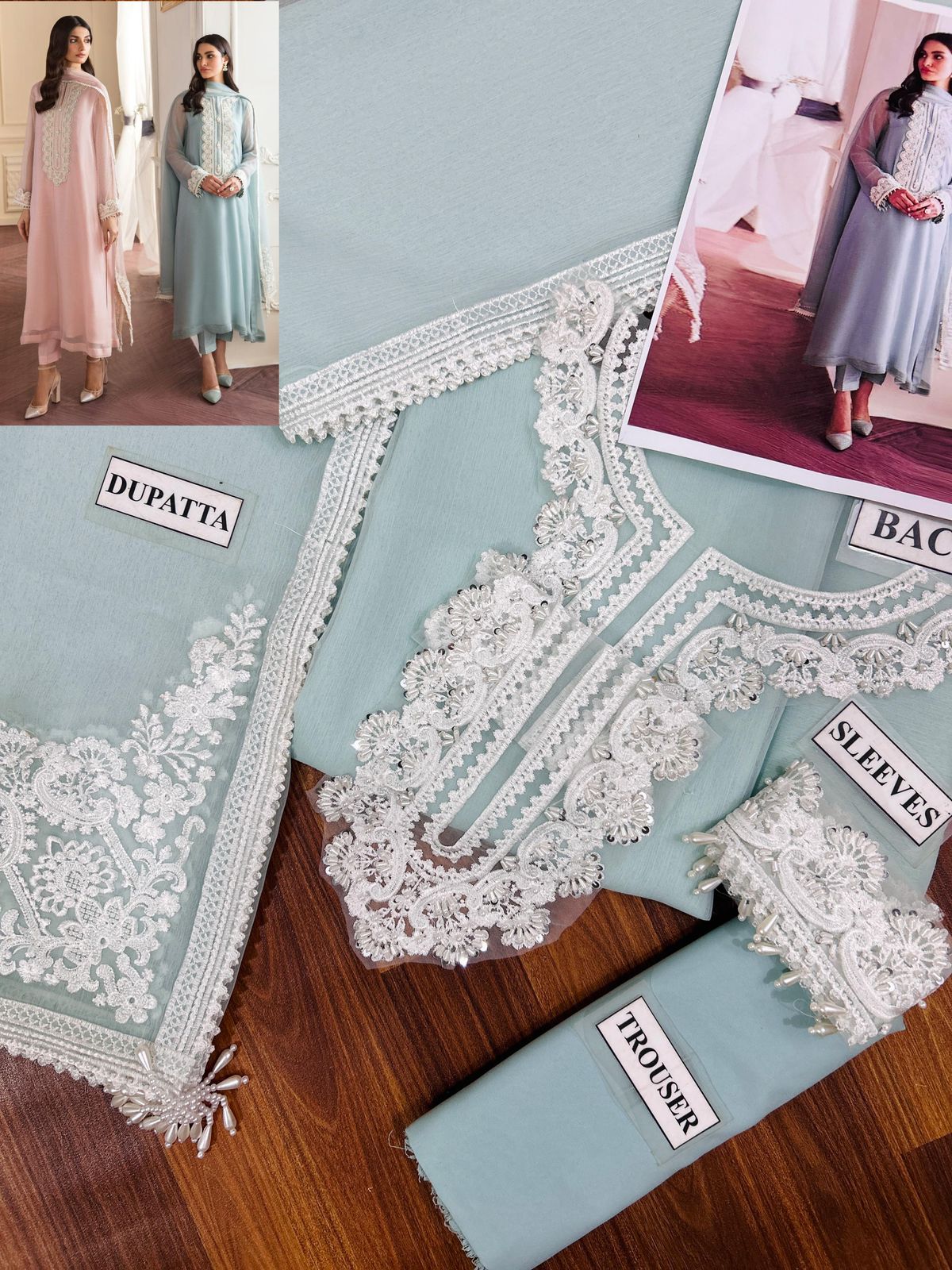 Baroque Luxury Chiffon Embroidered Collection (BLUE)