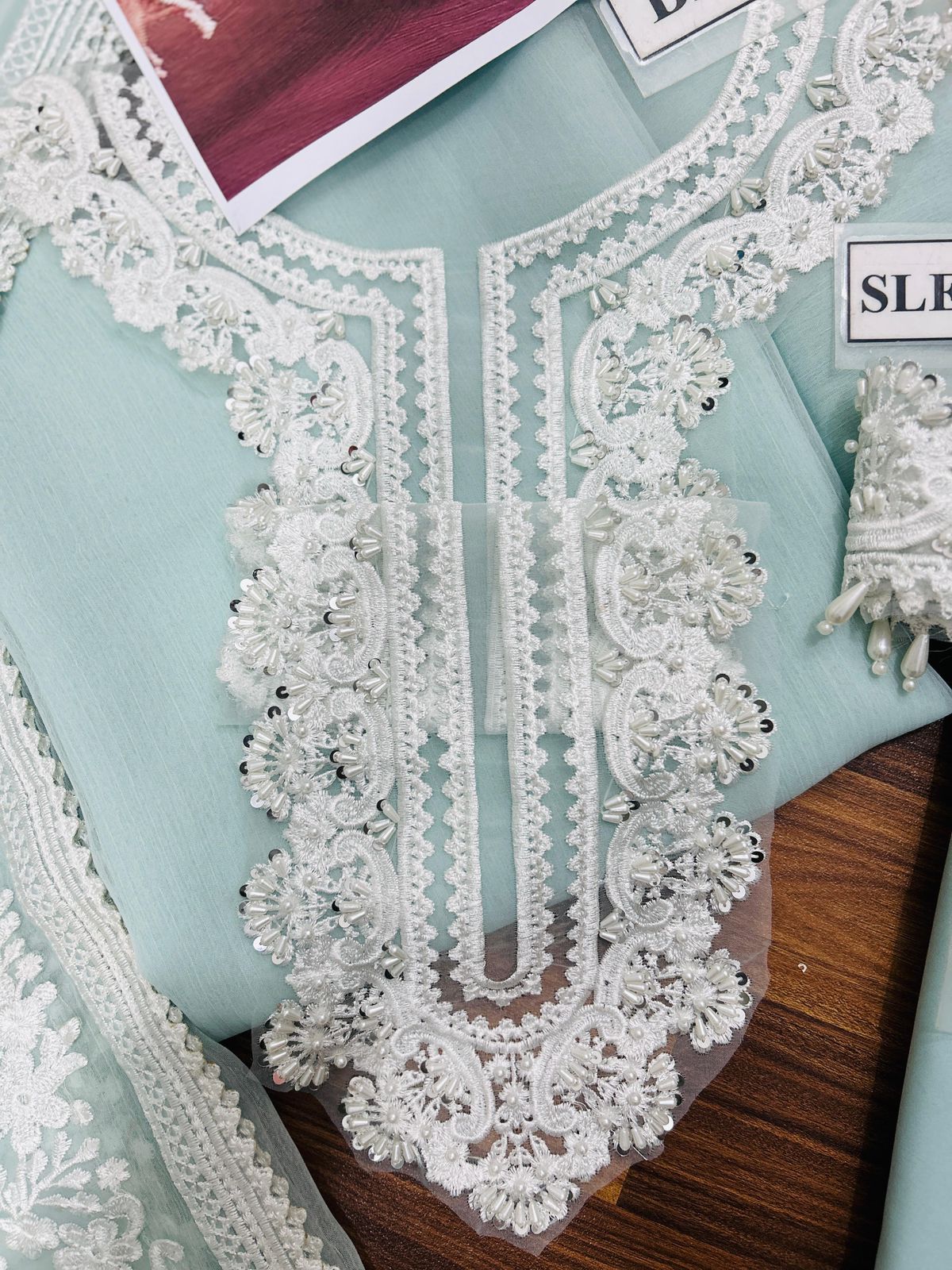 Baroque Luxury Chiffon Embroidered Collection (BLUE)