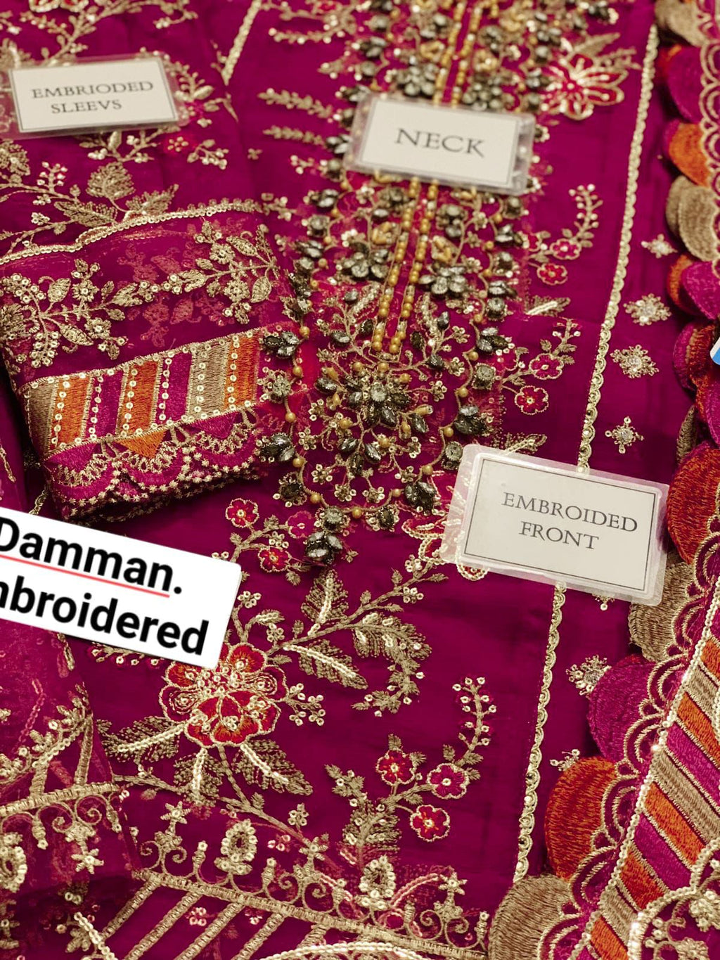 Maria.B 3-Piece Unstitched Suit (PINK)