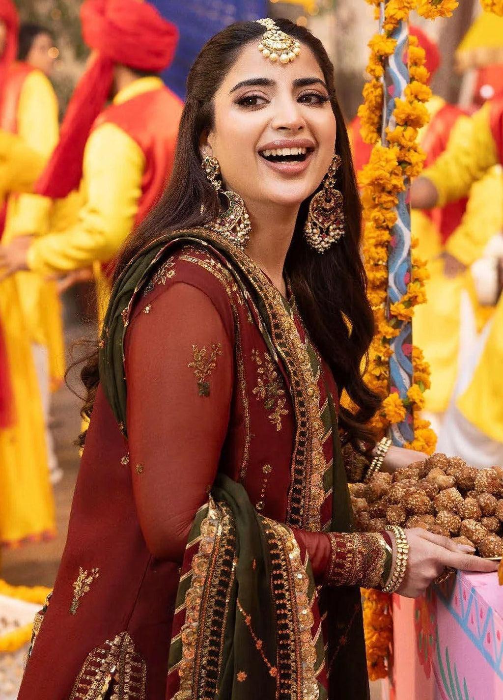 Asim Jofa Chiffon Embroidered Replica (RED)