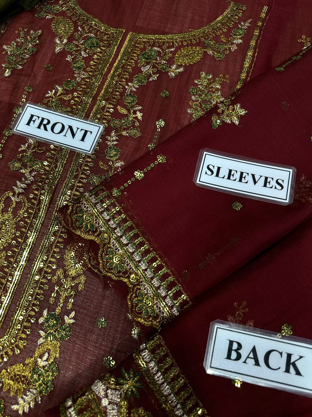 Asim Jofa Chiffon Embroidered Replica (RED)