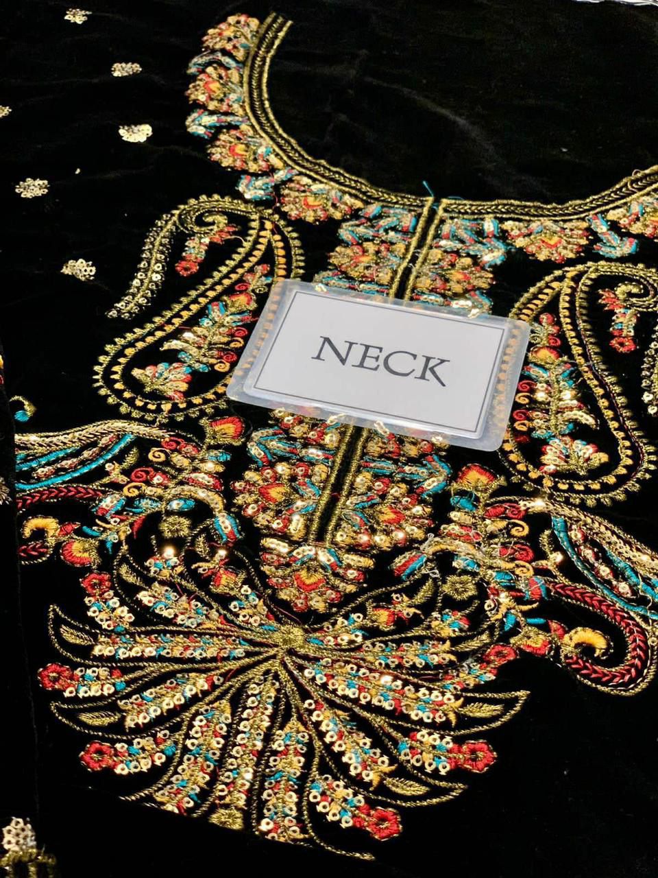 Asim Jofa Velvet Unstitched 3-Piece Suit