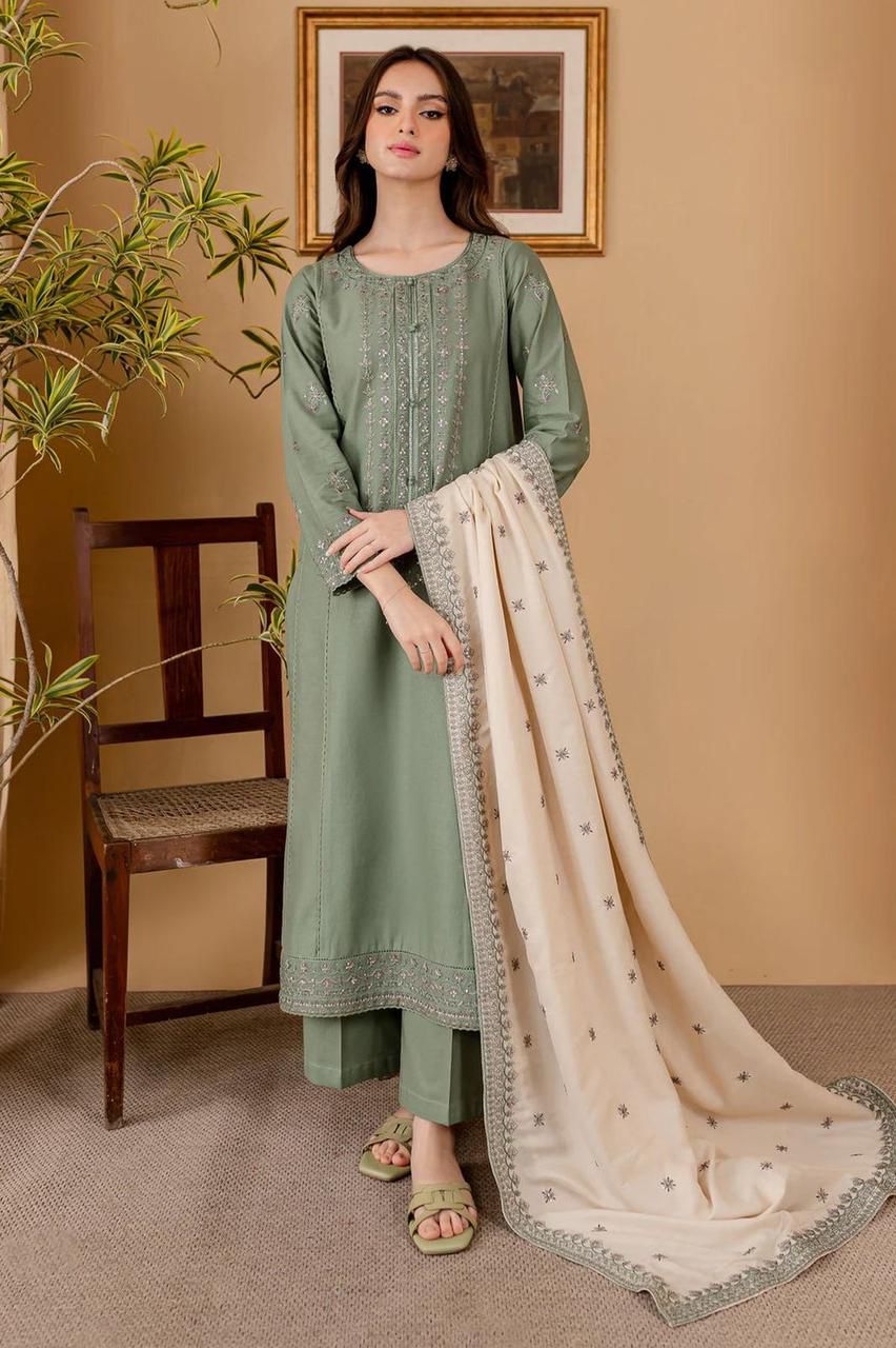 Dhanak 3 Piece Embroidered Suit (Article 3)