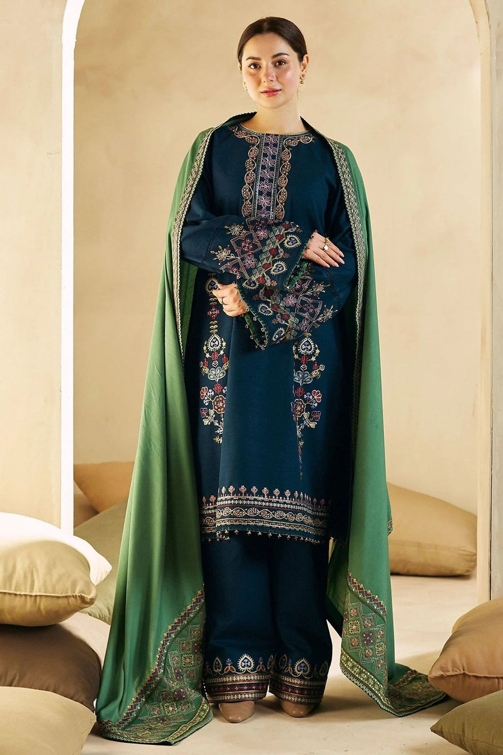 Dhanak 3 Piece Embroidered Suit (Article 7)