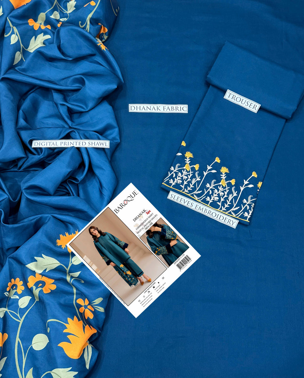 Dhanak 3 Piece Embroidered Suit (Article 19)