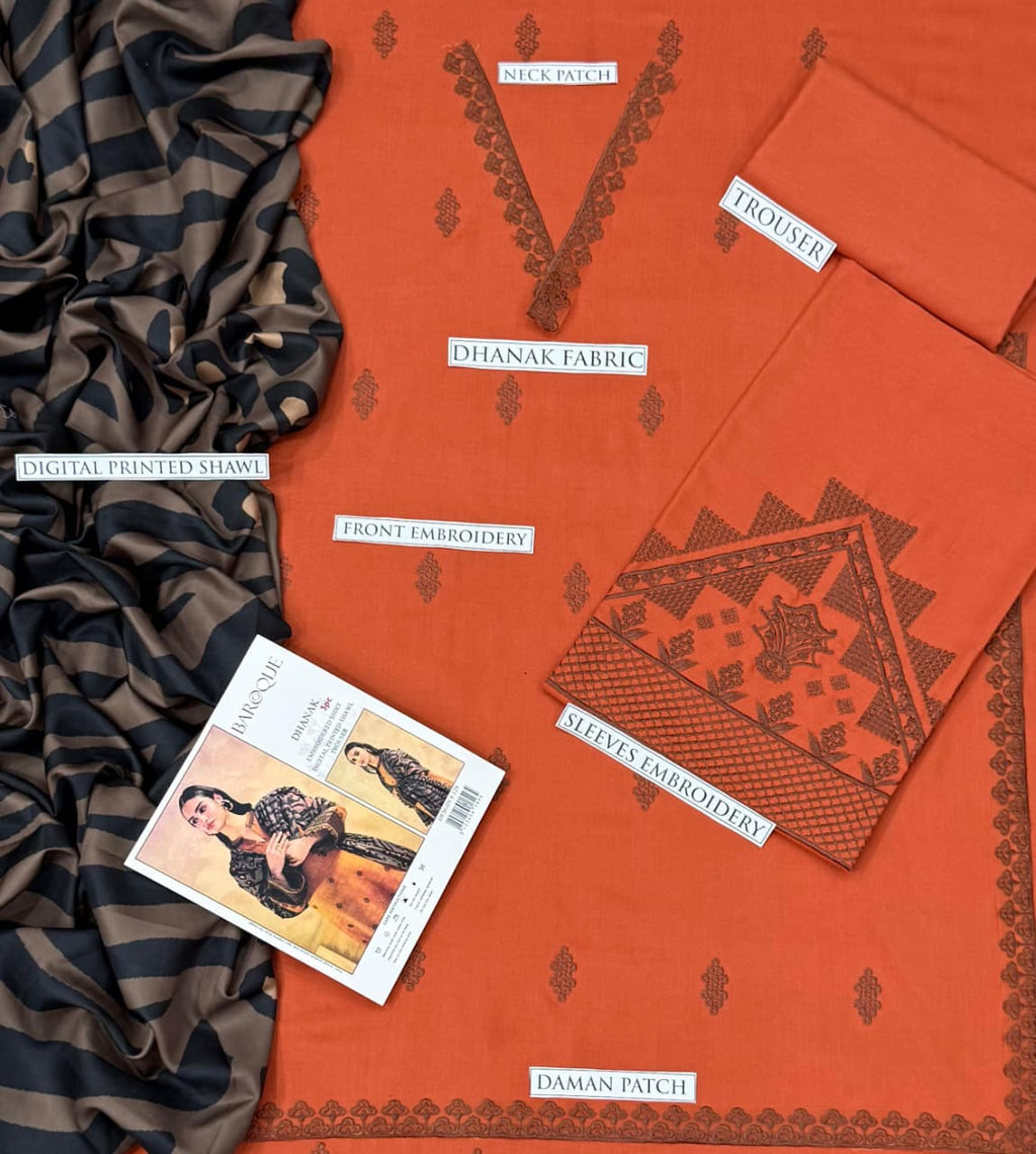 Dhanak 3 Piece Embroidered Suit (Article 20)