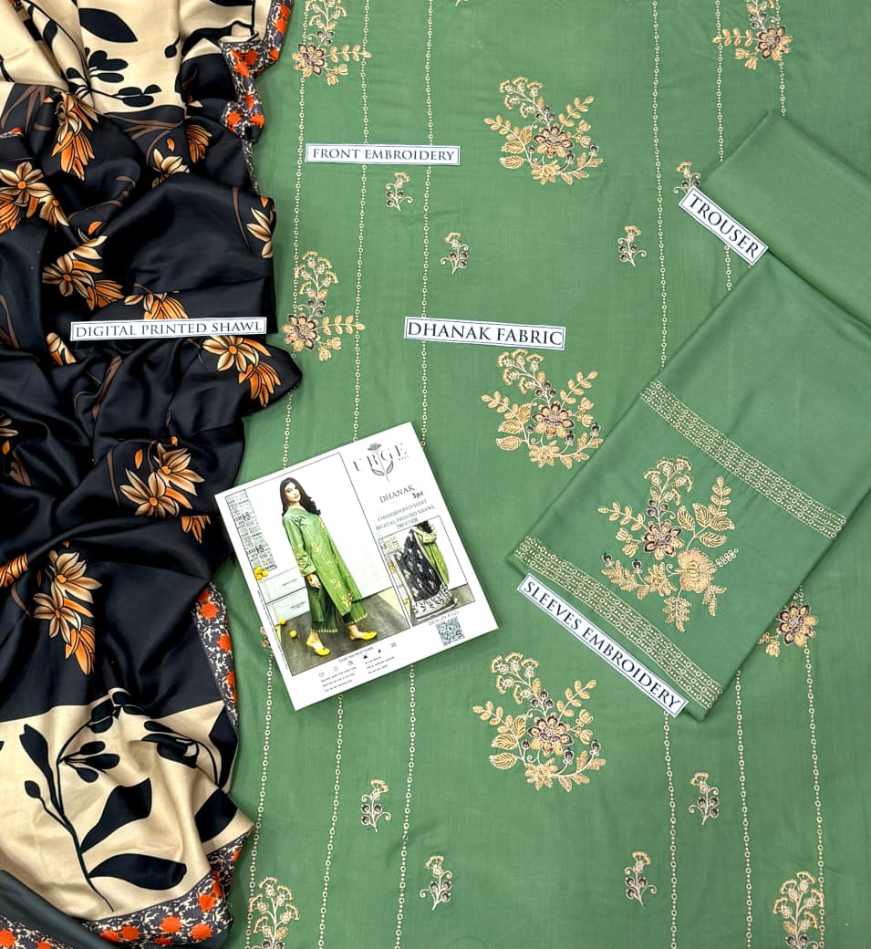 Dhanak 3 Piece Embroidered Suit (Article 21)